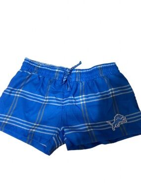 Detroit Lions Blue Plaid Shorts